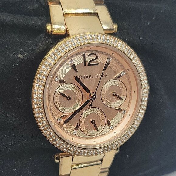 Michael Kors MK6352 Women's Stainless Steel Analog Gold Dial Quartz Watch BC627 - Picture 3 of 10